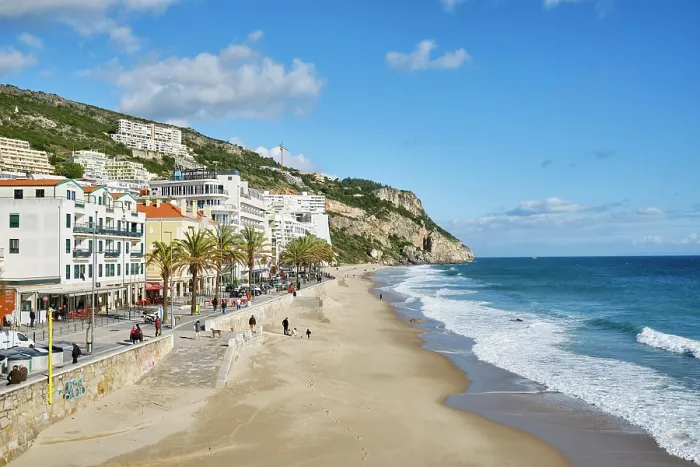 Framed Print : The beach. Sesimbra, Portugal Framed Print : The beach. Sesimbra, Portugal