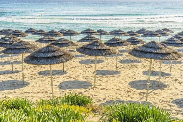 Framed Print : Beach umbrellas at Nissi Beach, Ayia Napa, Famagusta District, Cyprus Framed Print : Beach umbrellas at Nissi Beach, Ayia Napa, Famagusta District, Cyprus