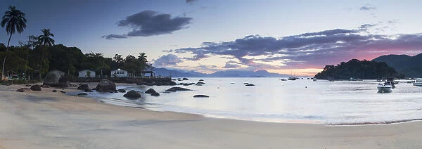 Beach at Vila do Abraao at dawn, Ilha Grande, Rio de Janeiro State, Brazil