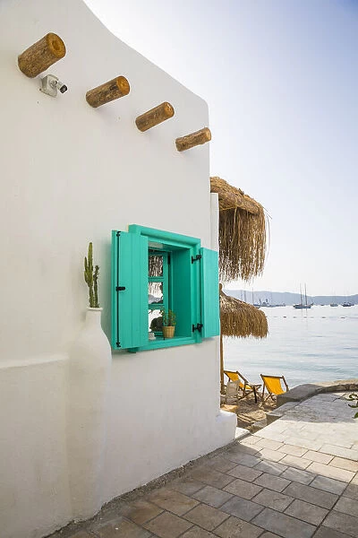 Beachfront cafe, Bodrum, Mugla, Aegean Coast, Turkey