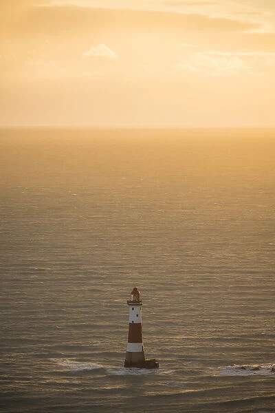 Beachy Head Lighthouse at Sunset, East Sussex, England, UK