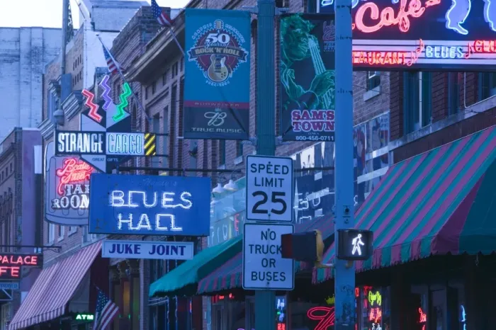 Framed Print : Beale Street Entertainment Area, Memphis, Tennessee, USA