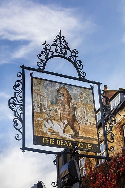 The Bear Hotel sign, Woodstock Oxfordshire, England