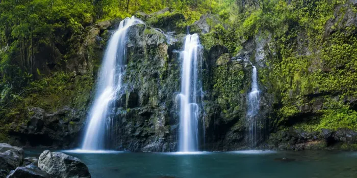 Framed Print : Three Bears Waterfall, Maui, Hawaii, USA