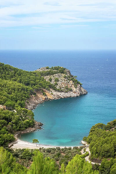 Beatuiful cove from a view point, Cala Tuent, Mallorca, Spain