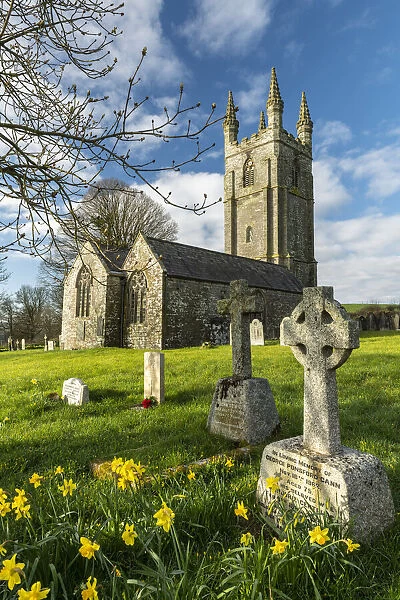 Beautiful All Saints Church surrounded by countryside in the hamlet of Dunterton, Devon