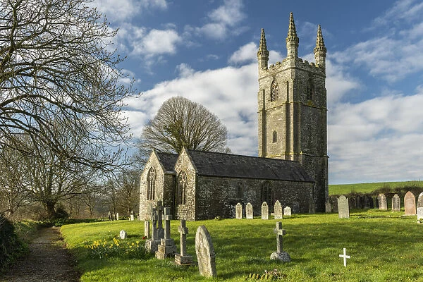 Beautiful All Saints Church surrounded by countryside in the hamlet of Dunterton, Devon