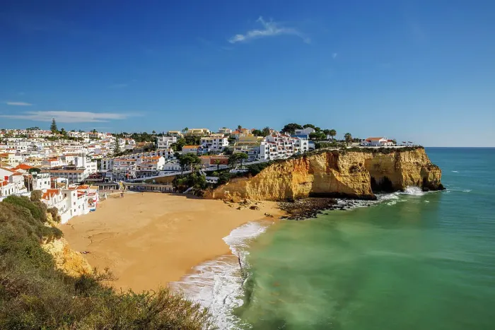 Framed Print : Beautiful beach in Carvoeiro, Algarve, Lagoa, Portugal