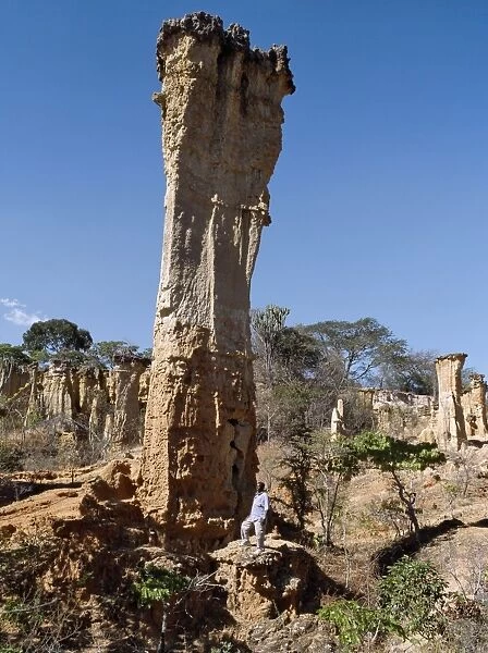 Beautiful earth and stone pillars fashioned by centuries of weathering