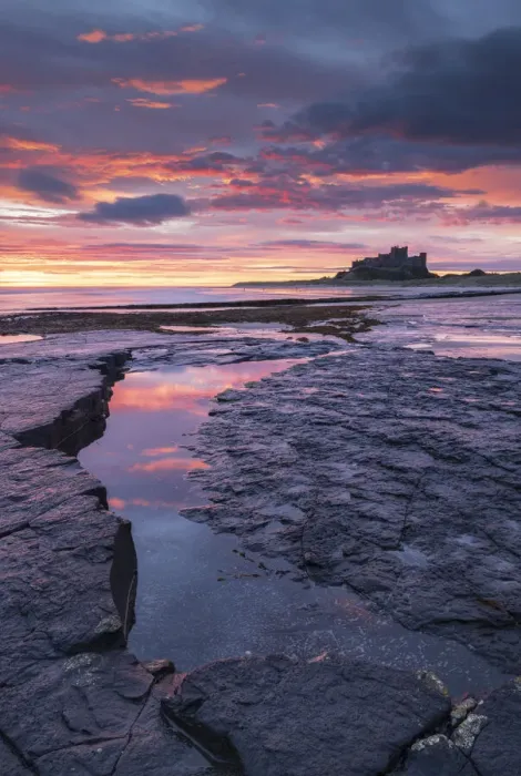 Framed Print : Beautiful sunrise above Bamburgh Castle, Northumberland, England. Autumn (October) 2021 Framed Print : Beautiful sunrise above Bamburgh Castle, Northumberland, England. Autumn (October) 2021