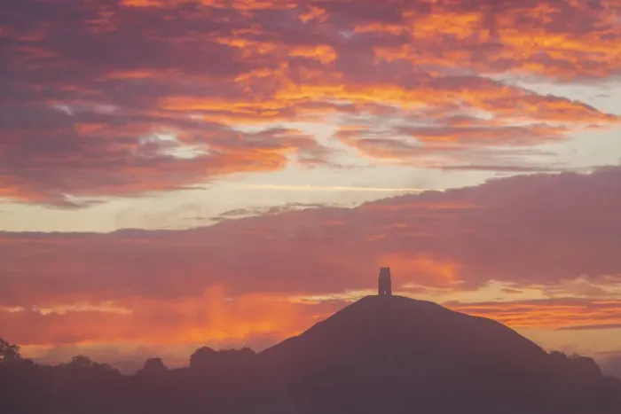 Framed Print : Beautiful sunrise above Glastonbury Tor, Somerset, England. Autumn (September) 2020 Framed Print : Beautiful sunrise above Glastonbury Tor, Somerset, England. Autumn (September) 2020