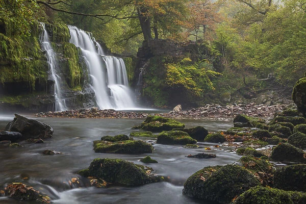 Beautiful waterfall on the Four Waterfalls Walk in the Brecon Beacons National Park