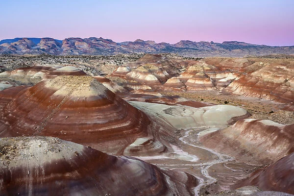 Beehives formations against purple sky at dawn, Utah, Western United States, USA