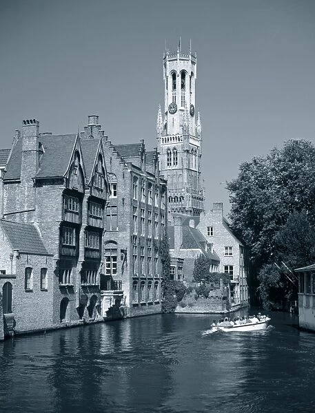 Belfry and canal, Bruges, Belgium