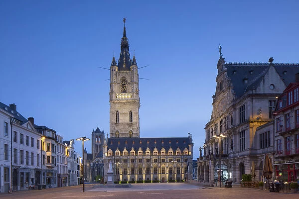 Belfry (UNESCO World Heritage Site) at dawn, Ghent, Flanders, Belgium