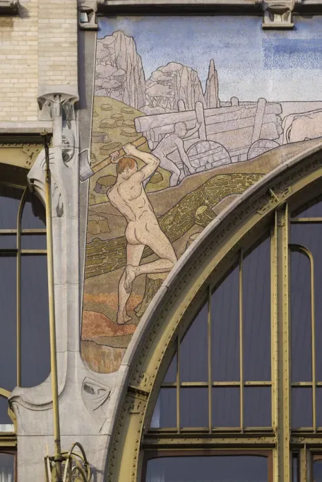 Framed Print : Belgium, Antwerp, art-nouveau architecture, Help U Zelve building, detail Framed Print : Belgium, Antwerp, art-nouveau architecture, Help U Zelve building, detail