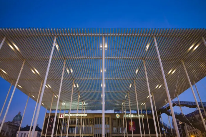 Framed Print : Belgium, Antwerp, Theaterplein, Stadsschowburg theater canopy, dawn Framed Print : Belgium, Antwerp, Theaterplein, Stadsschowburg theater canopy, dawn