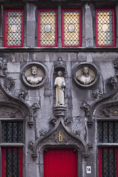 Framed Print : Belgium, Bruges, Bruges town hall, exterior Framed Print : Belgium, Bruges, Bruges town hall, exterior