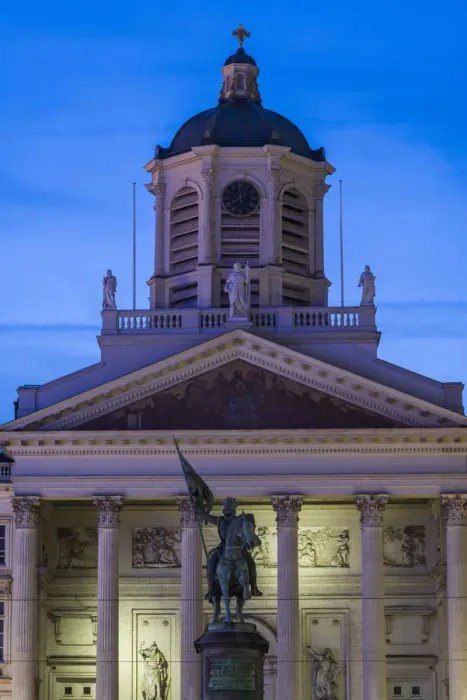 Framed Print : Belgium, Brussels, Place Royale, Eglise Saint Jacques-sur-Coudenberg church, and statue Framed Print : Belgium, Brussels, Place Royale, Eglise Saint Jacques-sur-Coudenberg church, and statue