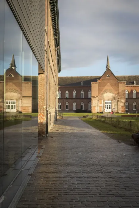 Framed Print : Belgium, Flanders, Ghent, Buildings of the Stam museum on the Bijloke site