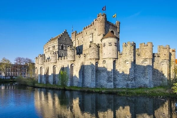 Belgium, Flanders, Ghent (Gent). Gravensteen castle, 12th century medieval castle