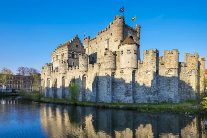 Framed Print : Belgium, Flanders, Ghent (Gent). Gravensteen castle, 12th century medieval castle Framed Print : Belgium, Flanders, Ghent (Gent). Gravensteen castle, 12th century medieval castle