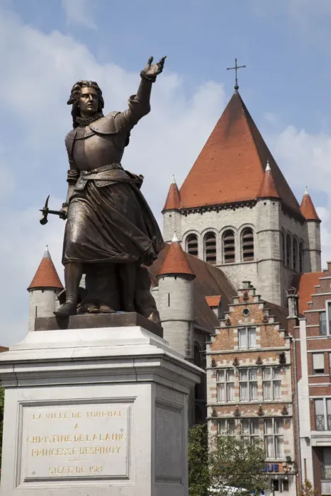 Framed Print : Belgium, Tournai, Statue of Christine de Lalaing the Princess of Espinoy Framed Print : Belgium, Tournai, Statue of Christine de Lalaing the Princess of Espinoy