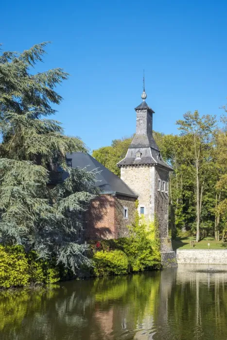 Framed Print : Belgium, Waloon Region (Wallonia), Liege Province. Chateau de Jehay Castle
