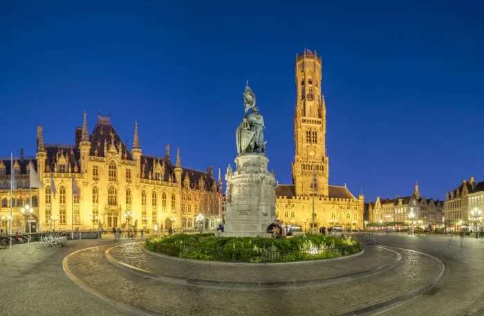 Framed Print : Belgium, West Flanders (Vlaanderen), Bruges (Brugge). Belfort van Brugge belfry tower