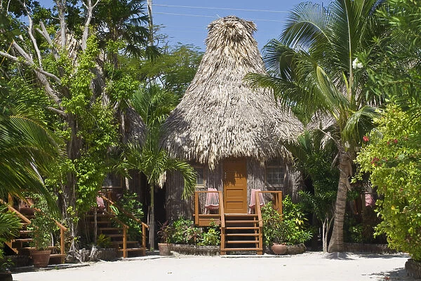 Belize, Ambergris Caye, San Pedro, Ramons Village Resort, Thatched room cabana