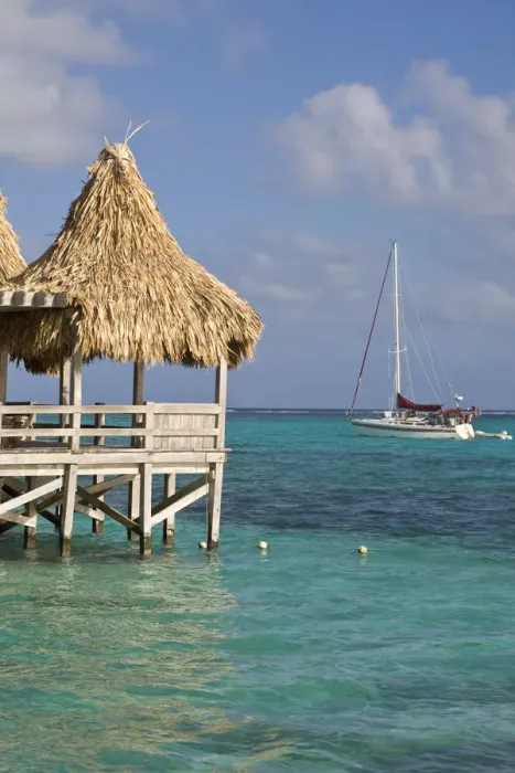 Framed Print : Belize, Ambergris Caye, San Pedro, Ramons Village Resort Pier and palapa Framed Print : Belize, Ambergris Caye, San Pedro, Ramons Village Resort Pier and palapa