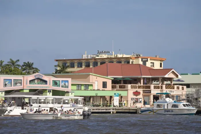 Framed Print : Belize, Belize City, Belize Harbour, Belize Tourist Village, waterfront shopping complex Framed Print : Belize, Belize City, Belize Harbour, Belize Tourist Village, waterfront shopping complex