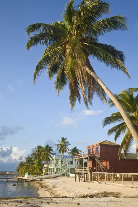 Framed Print : Belize, Caye Caulker, Beachfront hotels Framed Print : Belize, Caye Caulker, Beachfront hotels