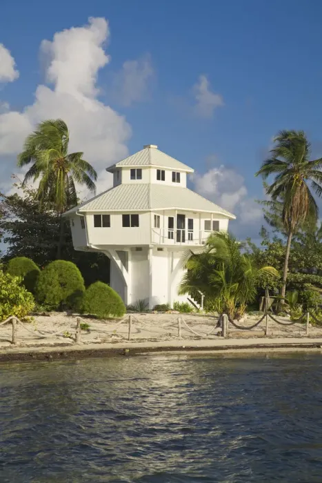 Framed Print : Belize, Caye Caulker, Beachfront house Framed Print : Belize, Caye Caulker, Beachfront house
