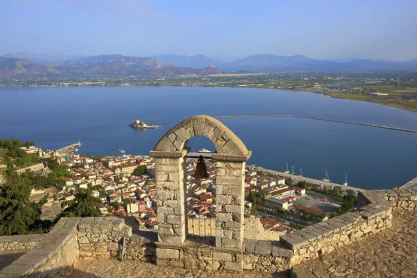 The Bell Tower at Palamidi Castle, Nafplio, Argolis, The Peloponnese, Greece, Southern