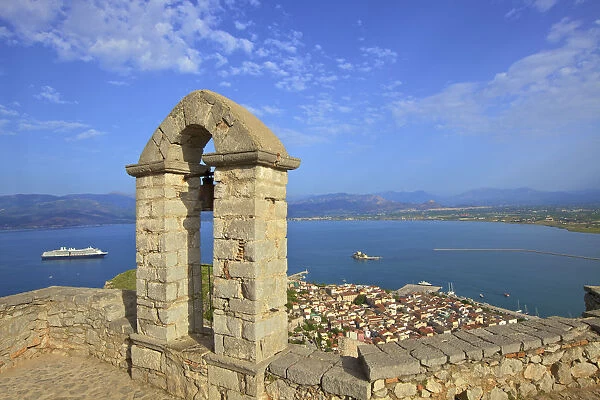 The Bell Tower at Palamidi Castle, Nafplio, Argolis, The Peloponnese, Greece, Southern