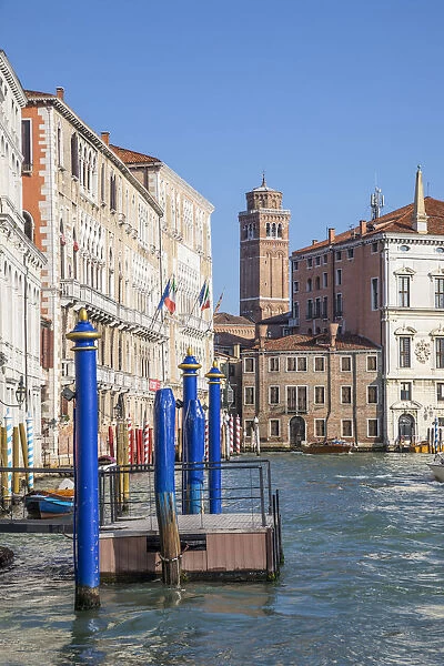 Belltower of Basilica dei Frari, Grand Canal, Dorsoduro, Venice, Veneto, Italy