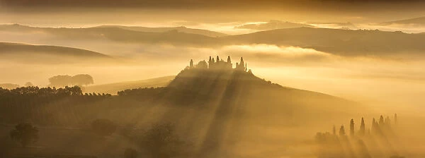 Belvedere and landscape, Val d Orcia, Tuscany, Italy