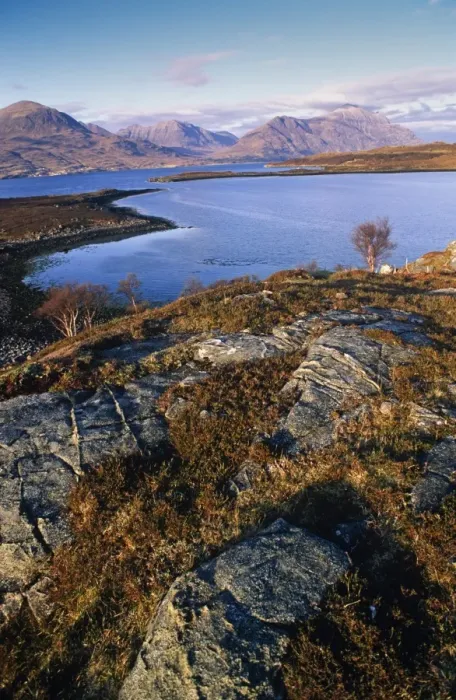 Framed Print : Ben Alligin and Liathach seen across Loch Torridon, Wester Ross, Scotland Framed Print : Ben Alligin and Liathach seen across Loch Torridon, Wester Ross, Scotland