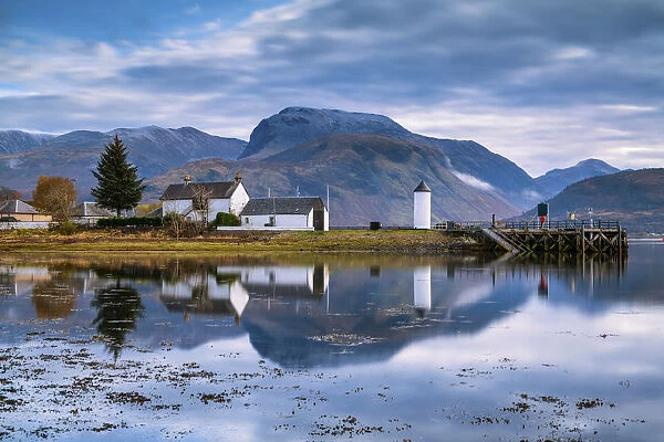 Ben Nevis Reflecting in Loch Linnhe, Corpach, Highlands, Scotland
