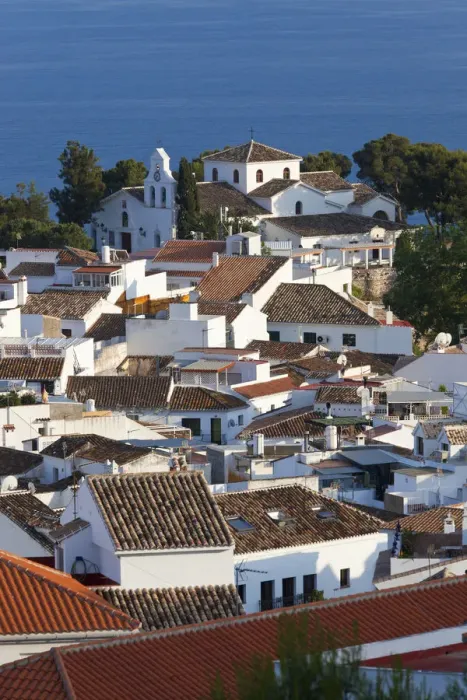 Framed Print : Benalmadena Pueblo a white hill village on the Costa del Sol, Andalucia, Spain Framed Print : Benalmadena Pueblo a white hill village on the Costa del Sol, Andalucia, Spain