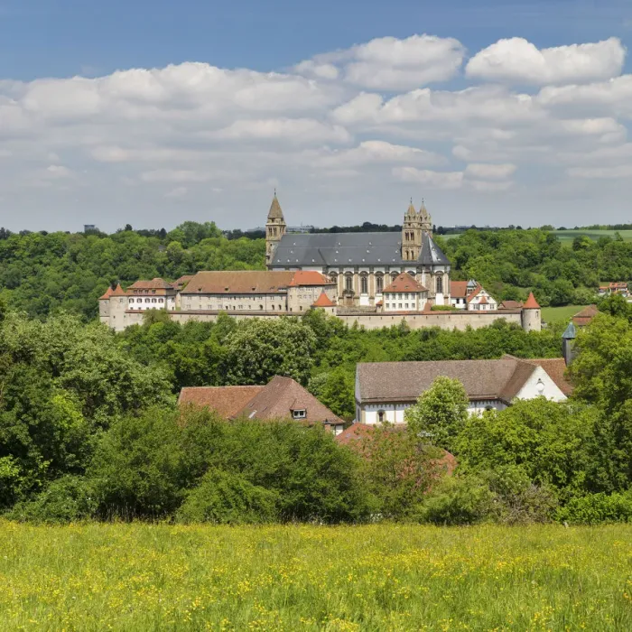 Framed Print : Benedicte monastery Groszcomburg, Kochertal valley, Schwabisch Hall, Hohenlohe, Baden-Wurttemberg, Germany Framed Print : Benedicte monastery Groszcomburg, Kochertal valley, Schwabisch Hall, Hohenlohe, Baden-Wurttemberg, Germany