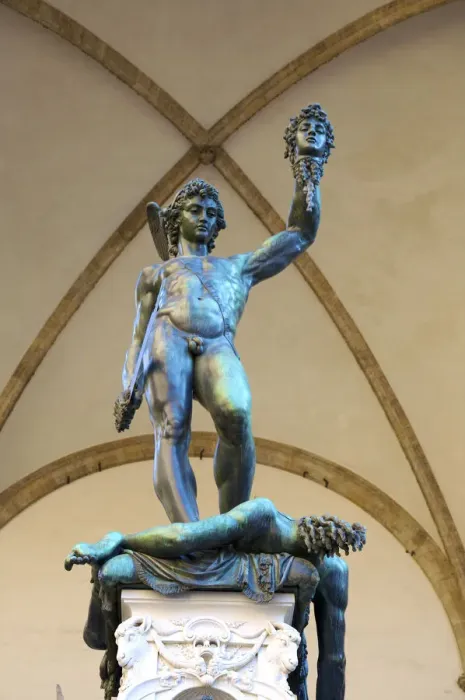 Framed Print : Benvenuto Cellinis statue of Perseus holding the head of Medusa, Florence, Italy