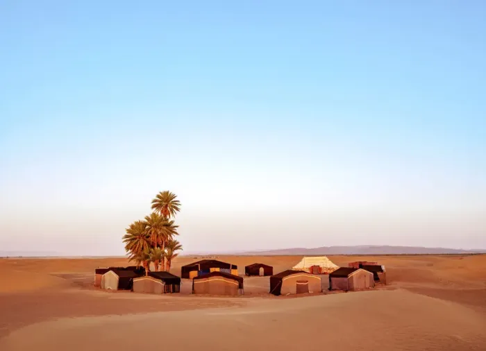 Framed Print : Berber Oasis Camp at Zagora Desert, sunrise, Draa-Tafilalet Region, Morocco Framed Print : Berber Oasis Camp at Zagora Desert, sunrise, Draa-Tafilalet Region, Morocco