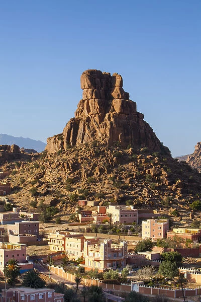 The Berber village of Aguerd Oudad and the rock formation Le Chapeau de Napoleon