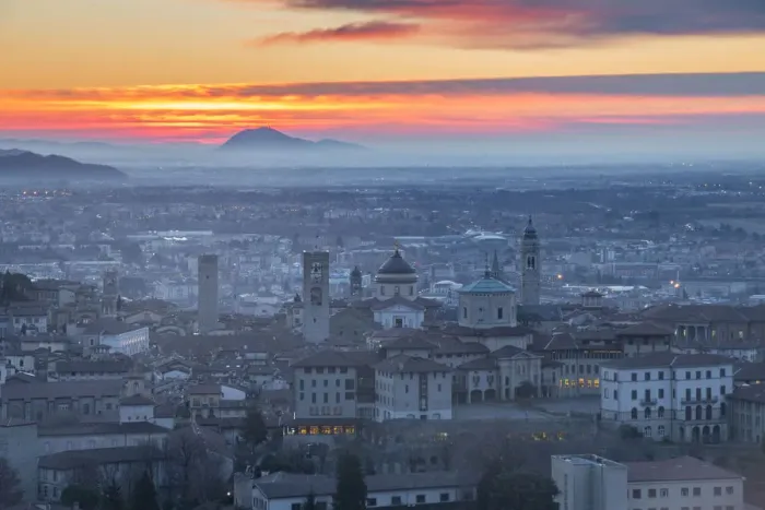 Framed Print : Bergamo upper town at dawn. Bergamo Upper Town (Citta Alta), Bergamo province, Lombardy Framed Print : Bergamo upper town at dawn. Bergamo Upper Town (Citta Alta), Bergamo province, Lombardy