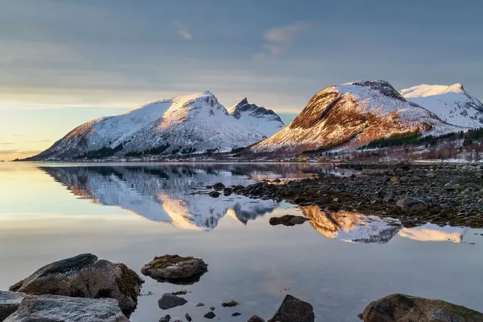 Framed Print : Bergsbotn Reflections, Senja, Norway Framed Print : Bergsbotn Reflections, Senja, Norway