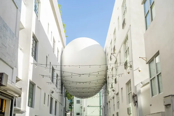 Framed Print : The Betsy Orb, an egg-shaped pedestrian bridge between two hotels, South Beach, Miami, Florida, USA Framed Print : The Betsy Orb, an egg-shaped pedestrian bridge between two hotels, South Beach, Miami, Florida, USA