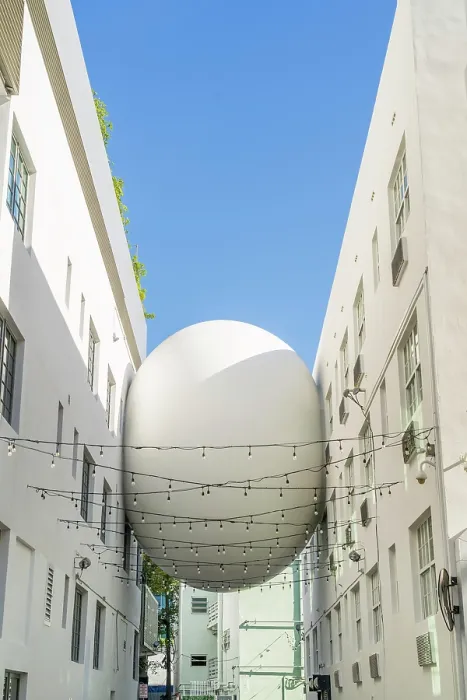 Framed Print : The Betsy Orb, an egg-shaped pedestrian bridge between two hotels, South Beach, Miami, Florida, USA Framed Print : The Betsy Orb, an egg-shaped pedestrian bridge between two hotels, South Beach, Miami, Florida, USA