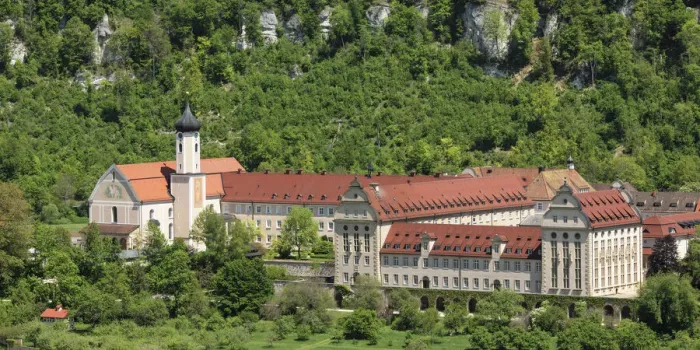 Framed Print : Beuron Monastery, Danube Valley, Swabian Jura, Baden-Wurttemberg, Germany